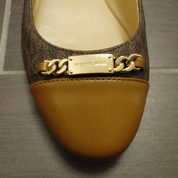 New Michael Kors Brown ballet flats MK mini Logo - Picture 3 of 9